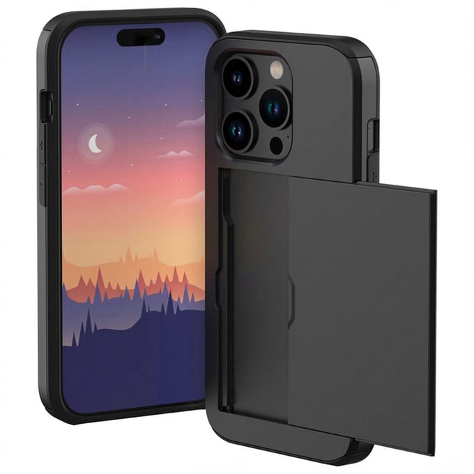imoshion Hoesje met Pasjeshouder - Geschikt voor Apple iPhone 15 Pro - Zwart
