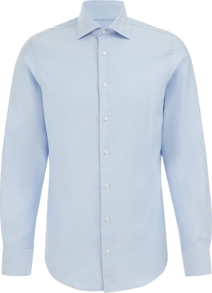 WE Fashion Heren Slim fit overhemd met structuur