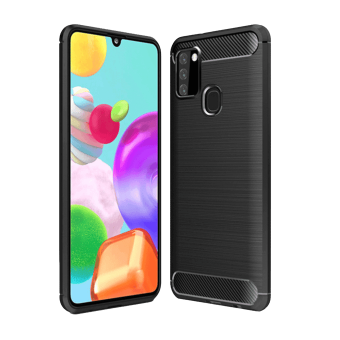 Mocaa Samsung Galaxy A21s Hoesje Schokbestendig Slank Zwart