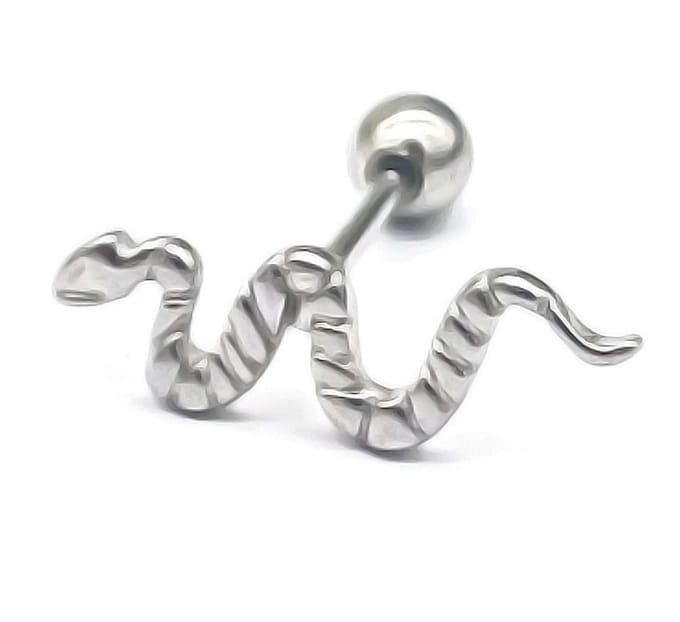 Oorpiercing Slang - RVS - 8 mm - Zilverkleurig