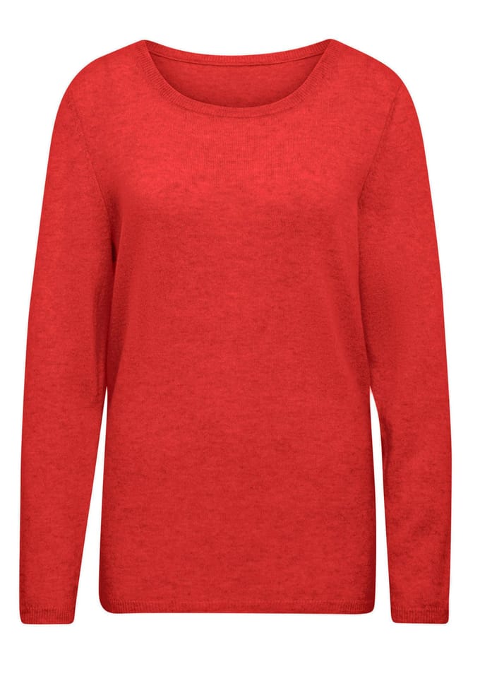 Pullover van kasjmier met boothals - rood - Gr. 25 van Goldner Fashion