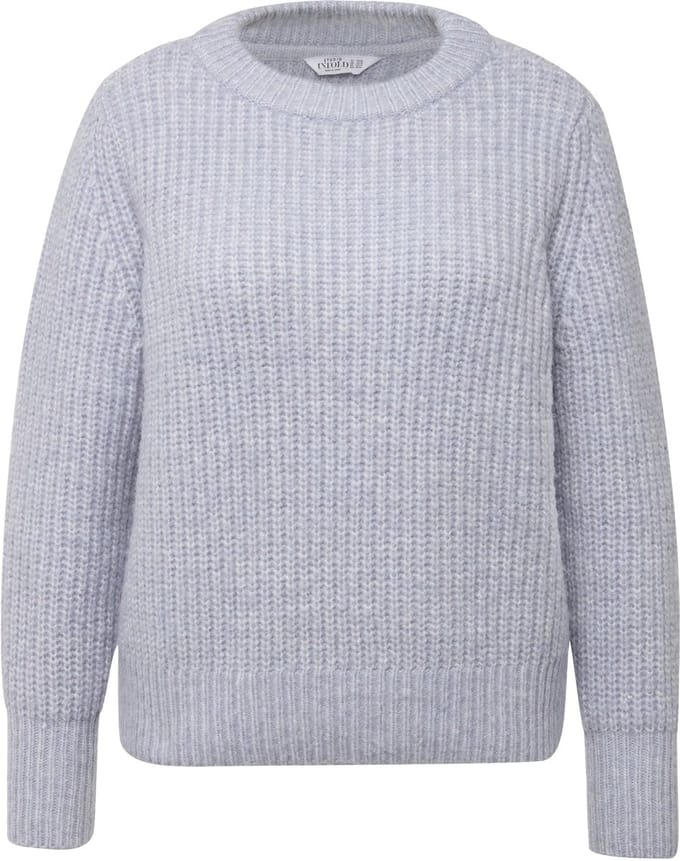 Studio Untold - Dames - Pullover boxy fit ribbreisel ronde hals lange mouwen - Zacht lichtblauw - Maat 42+