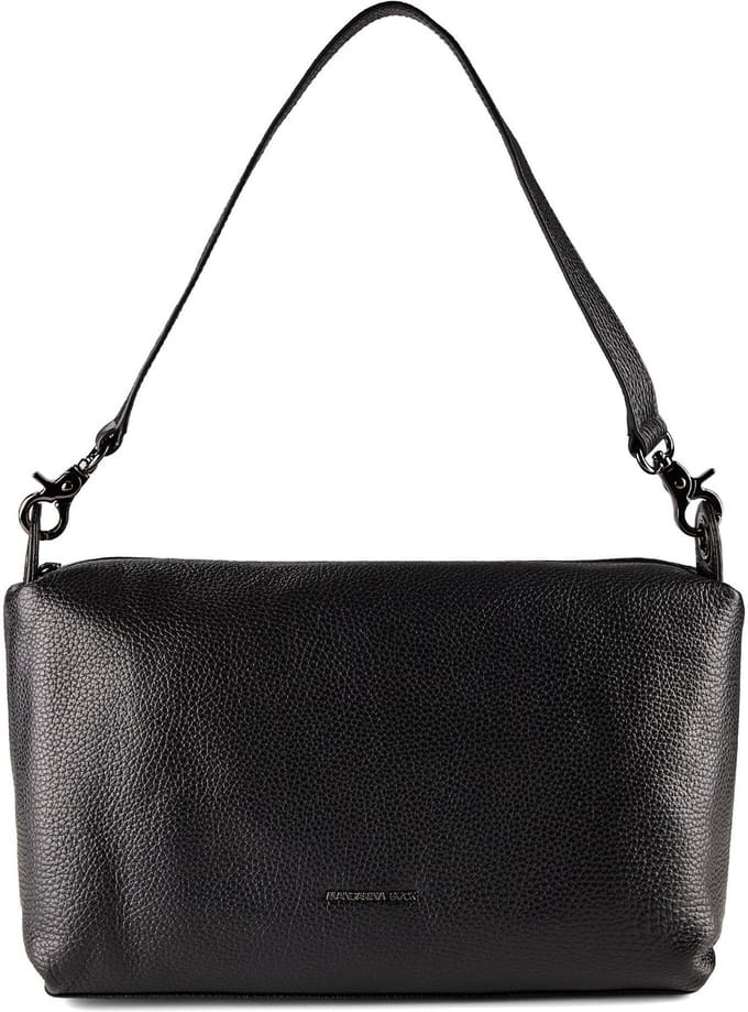 MANDARINA DUCK Leren schoudertas Mellow Leather Shoulder Nero zwart