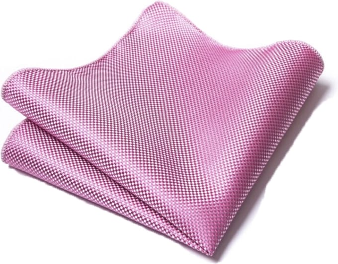 Pochet Zijde - Roze - Sorprese - pochette - heren - kleine ruit