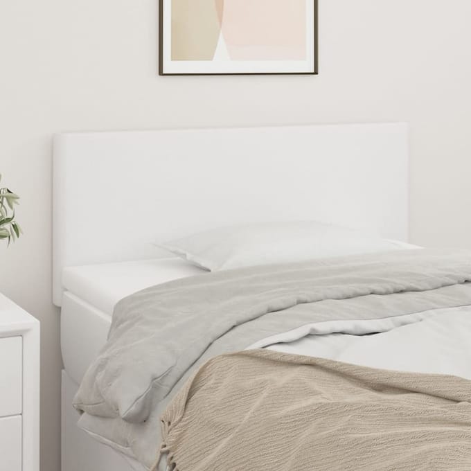 vidaXL - Hoofdbord - 90x5x78/88 - cm - kunstleer - wit