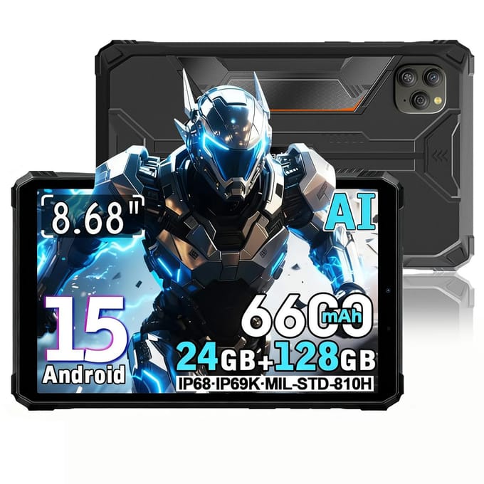 Blackview Active 5 5G Robuuste Tablets Android 15 8,68 inch Display 8+16 GB RAM 128GB ROM Tablet PC 6600mAh 6+128 only tablet grijs