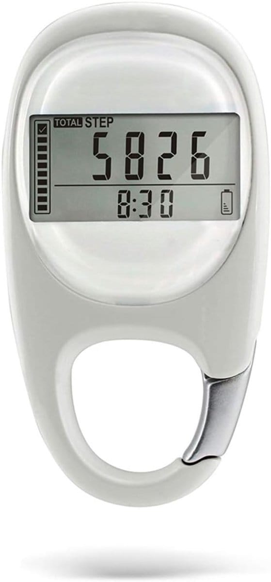 Digitale Stappenteller - 3D Pedometer - Activiteit Meten - Draagbaar Clip Ontwerp - Compact Formaat - Grijs