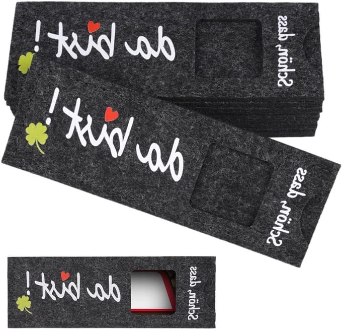 Herbruikbare Vilt Covers voor Cadeaus - 10 Stuks, 14x5cm, Perfect voor Chocolade, Bruiloft en Feestdagen
