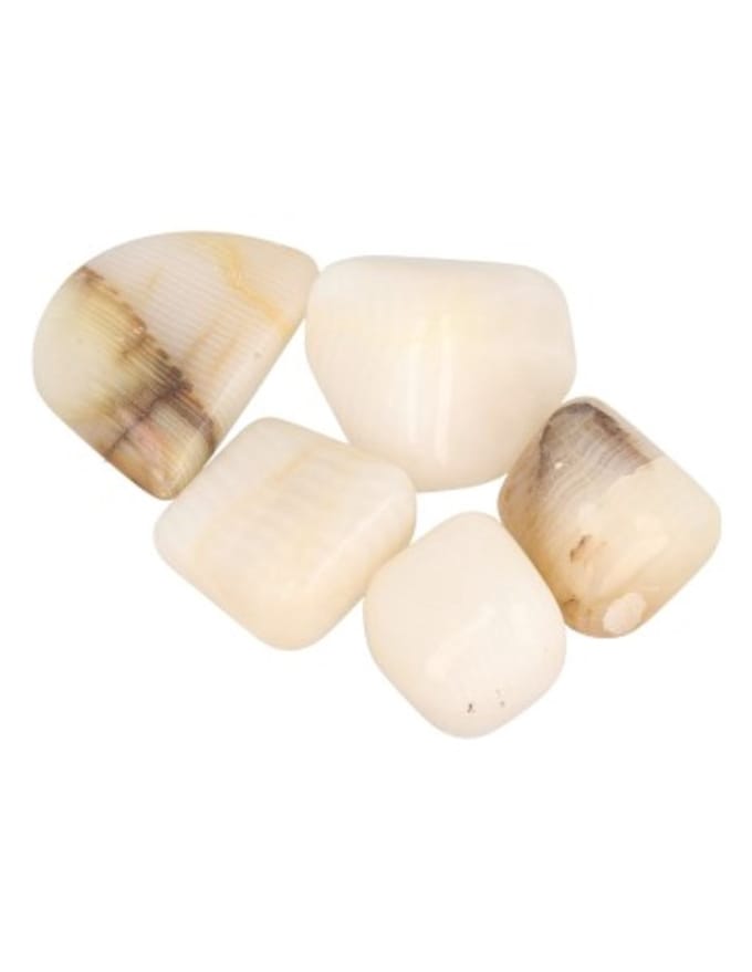 Calciet strepen 100 gr. trommelstenen (mt3)