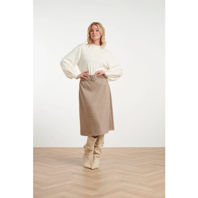 Smashed Lemon Midi rok van geweven stof met visgraatstructuur |