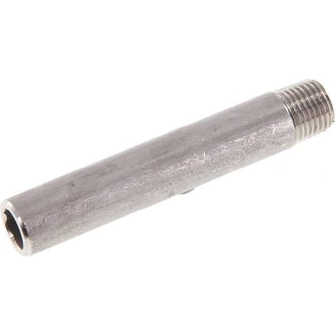 R 1/4'' Buitendraad x 13.5mm RVS Pijpnippel met Las uiteinde 20 Bar DIN 2982 - 80mm