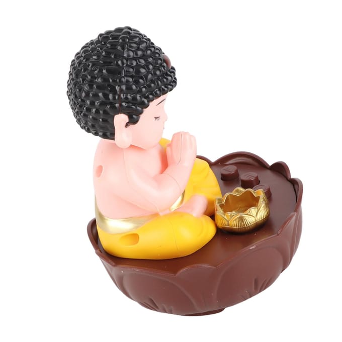 Zingende Boeddha Beeldje USB Opladen Bureau Boeddha Decoratief Beeld met Geluid voor Bureau Auto beige