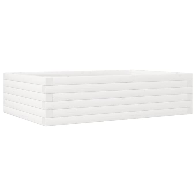 vidaXL - Plantenbak - 90x60x23 - cm - massief - grenenhout - wit