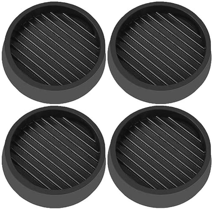 Ronde rubberen zwenkbekers met antislip rubberen vloergreep - set van 4