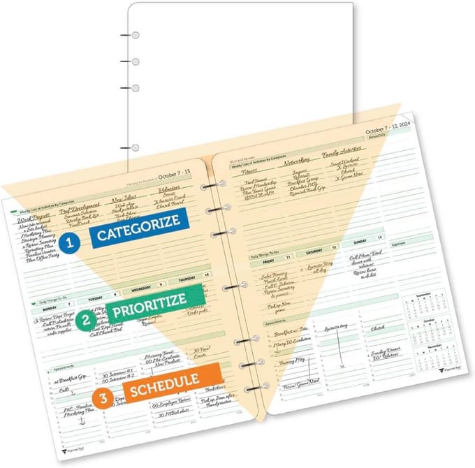 Losbladig Maandplanner 12 Maanden Organizer A4 Soft Groen Oktober 2024 - September 2025