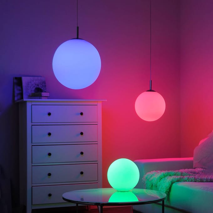 JUST LIGHT. GmbH JUST LIGHT. Hanglamp LOLAsmart Bolo, Ø 25 cm, RGB, CCT