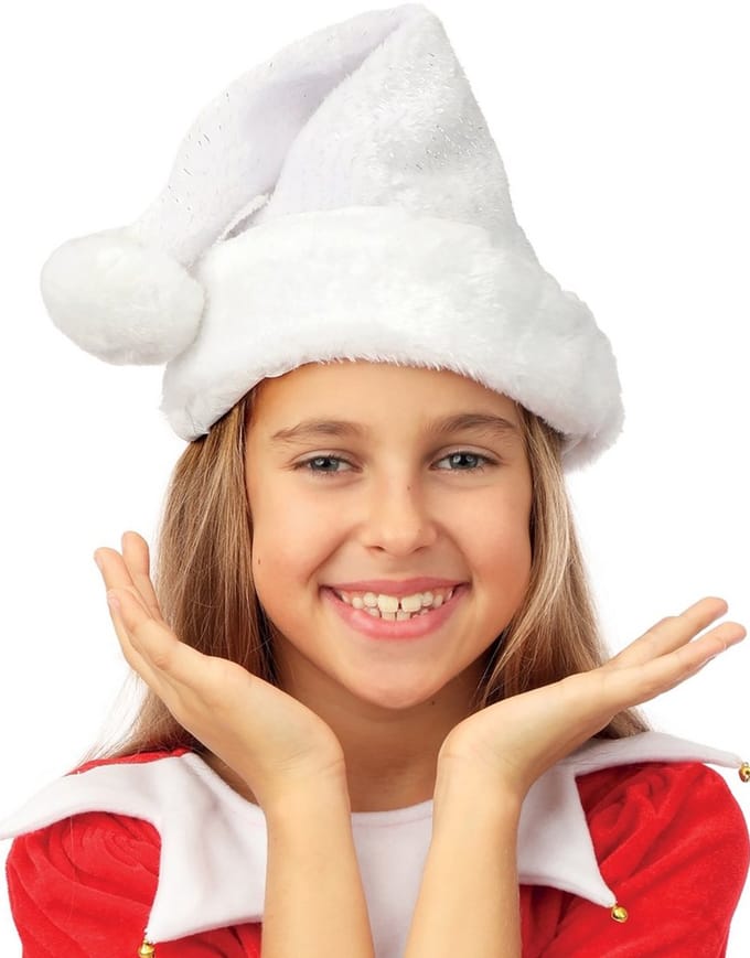 PTIT CLOWN - Zilver en wit kerstmuts voor kinderen