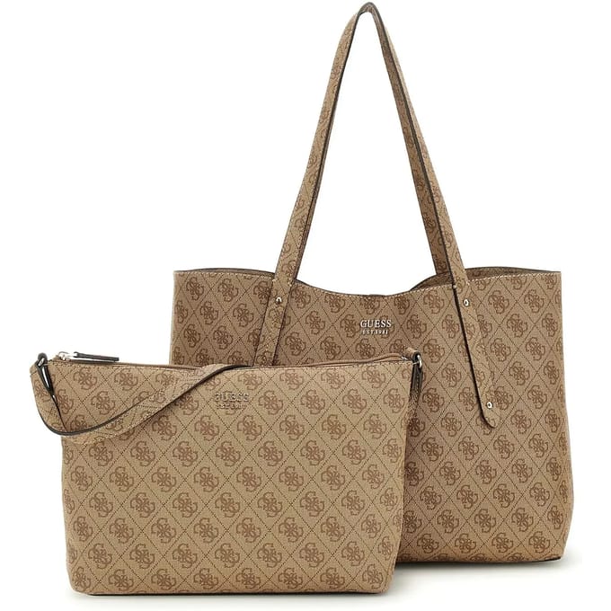 GUESS Shopper Brenton Tote Latte Logo Lichtbruin