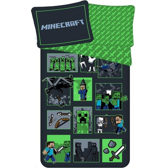 Minecraft Dekbedovertrek Survival Mode- 140 x 200 cm - Katoen