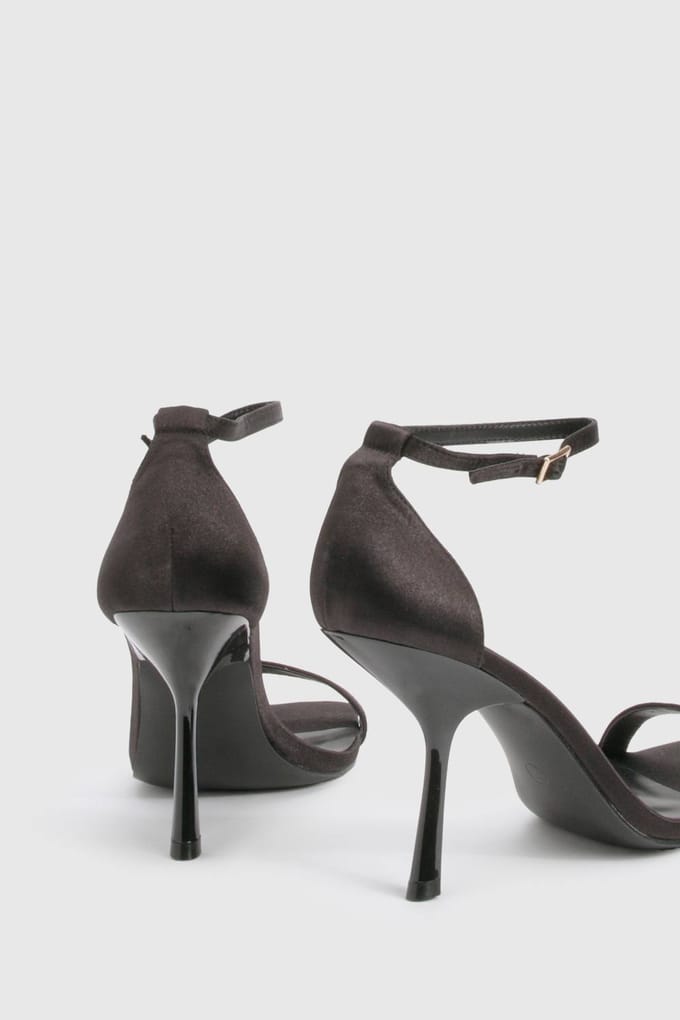 boohoo Dames Flared Stiletto 2-delige hakken | Zwart | Maat: 39