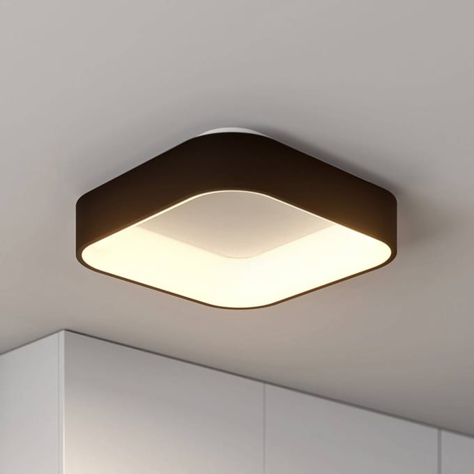 Arcchio LED plafondlamp Aleksi, 45 x 45 cm, zwart, CCT