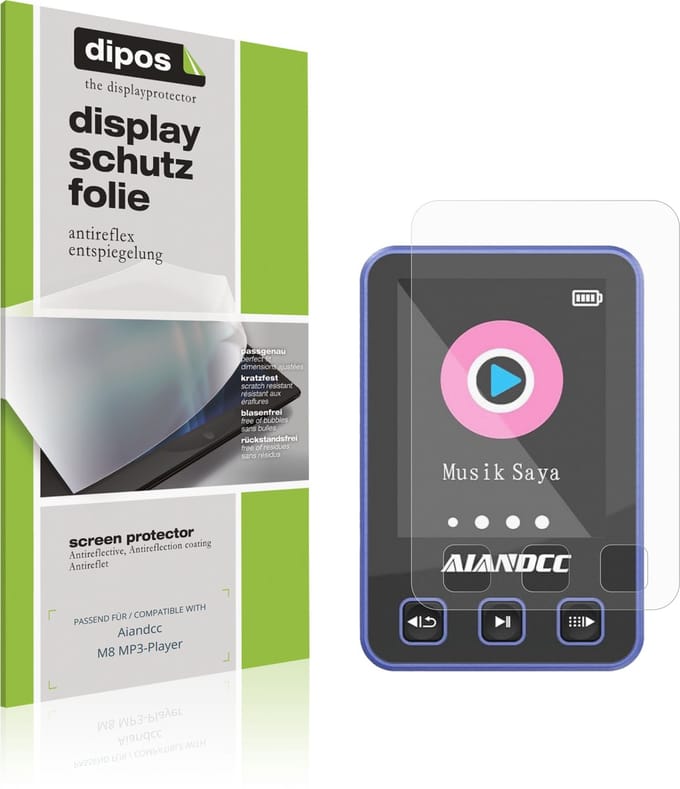 dipos – 4x Matte Beschermfolie geschikt voor Aiandcc M8 MP3-Player | Krasbestendige & antireflecterende Screenprotector Ultra-Thin