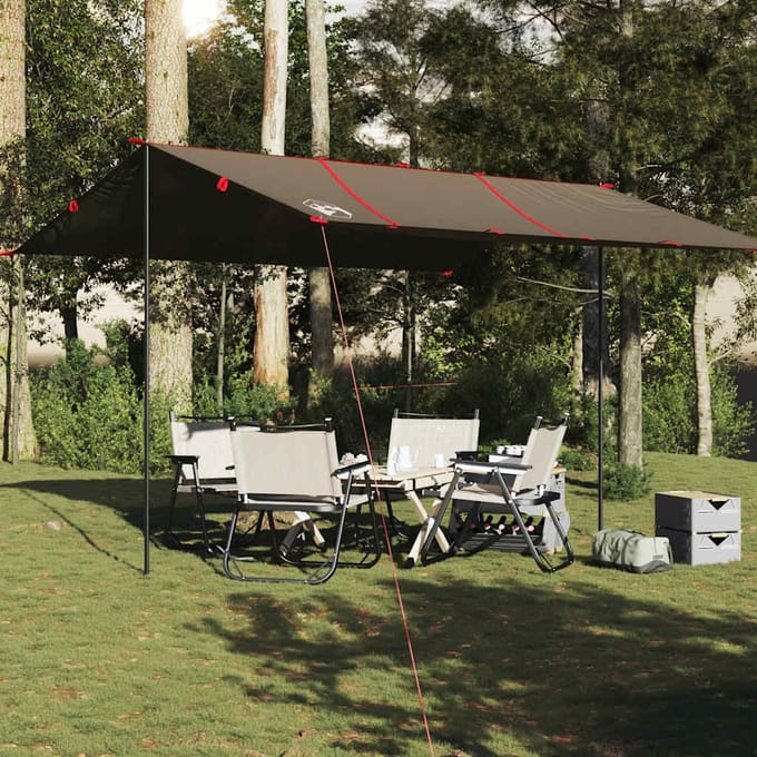 vidaXL - Kampeerluifel - waterdicht - 451x420 - cm - bruin