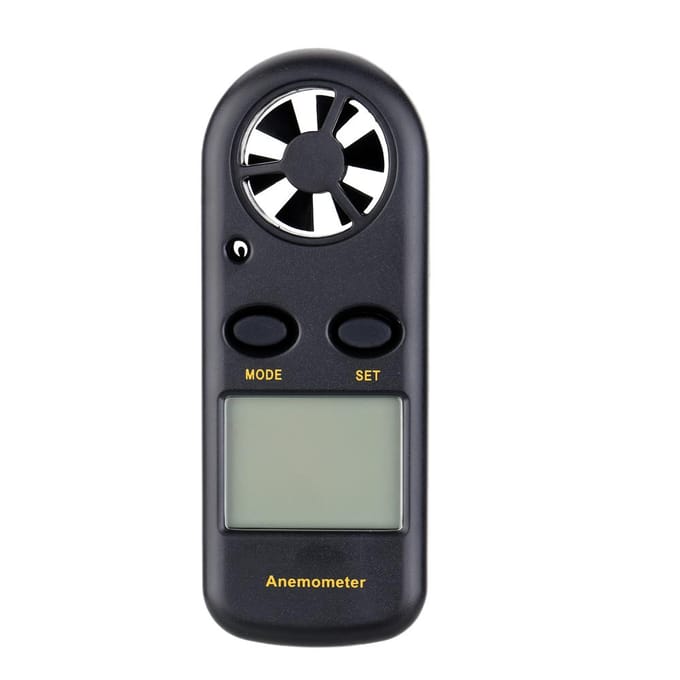 Mini LCD Digitale Anemometer Windsnelheid Luchtstroomsnelheid Temperatuurmeting met Achtergrondverlichting yellow & black