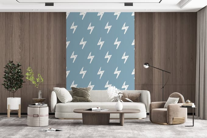 Behang - Fotobehang Jongens - Patronen - Kinderen - Bliksem - Breedte 170 cm x hoogte 260 cm