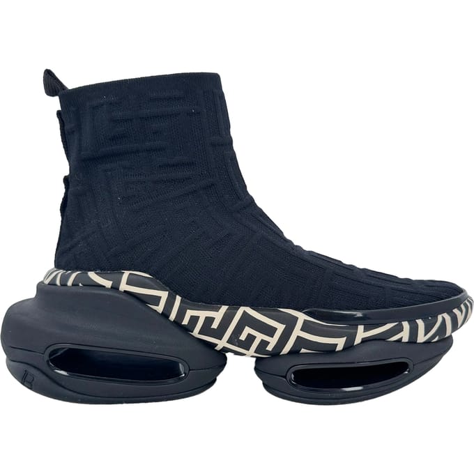 Balmain B-Bold hoge sneakers in zwart polyester