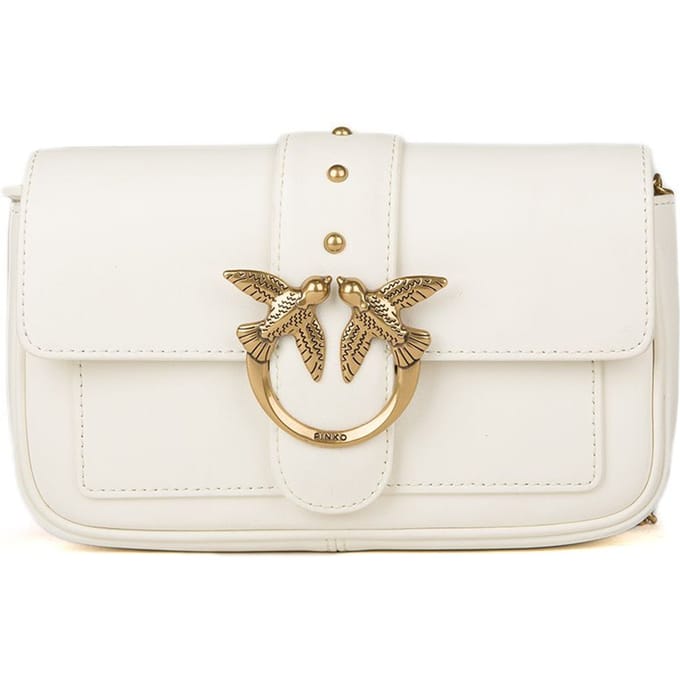 PINKO Schoudertas Love One Pocket C White - Antique Gold Crème
