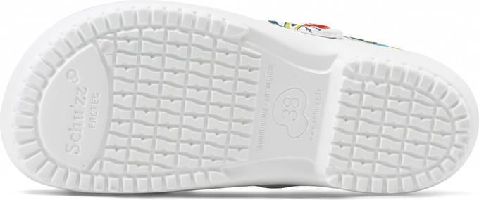 Schu'zz Schuzz damesklompen voor beroepsgebruik PROTEC Femme met Plume de pa-printon / Multicolor