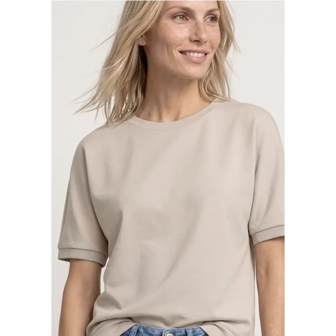 Shirt met ronde hals in Silk-Look