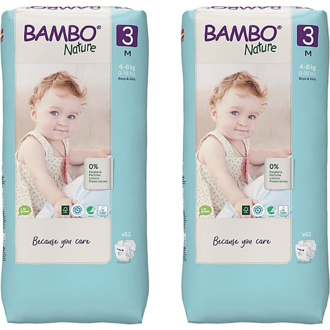 Bambo Nature Luier Maat 3 Jumbo Voordeelverpakking 104 luiers
