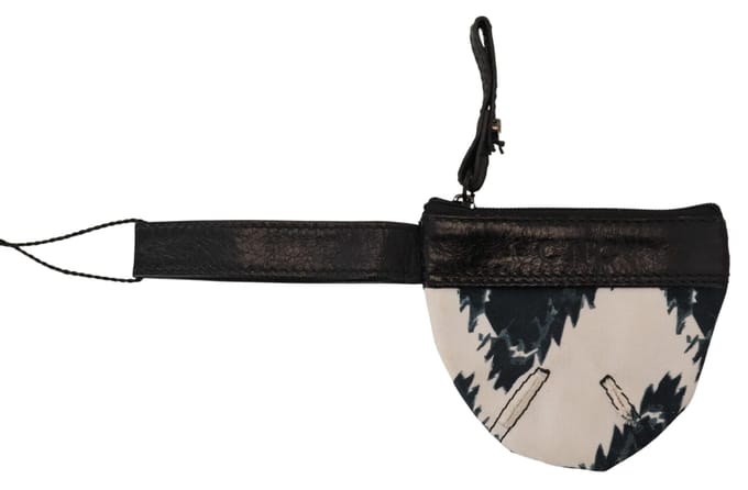 Costume National Witte Echthelederen Muntennotasch Strap Wallet