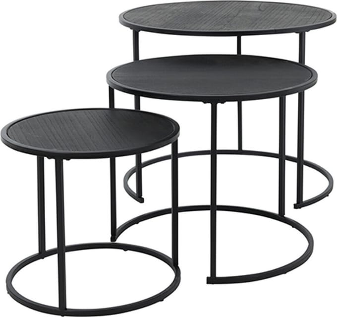 H&S - Collection - Bijzettafelset - 3 - st - zwart