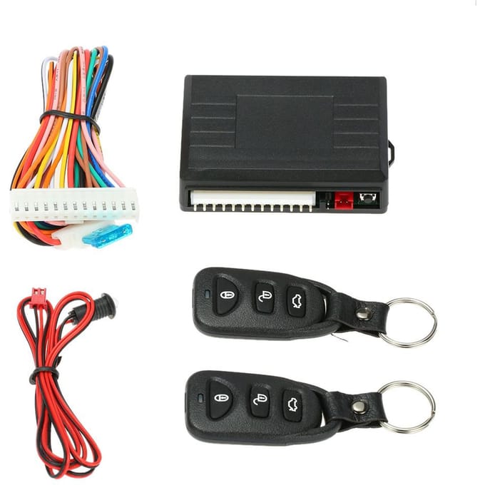 Universele autodeurslot kofferbakontgrendeling Keyless Entry-systeem Centrale vergrendelingsset met afstandsbediening A black