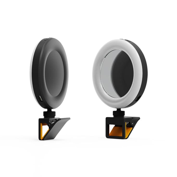 Mobiele telefoon Selfie Invullicht Schoonheid Draagbaar licht met klem USB-bediening 3 kleuren Temperatuur wit