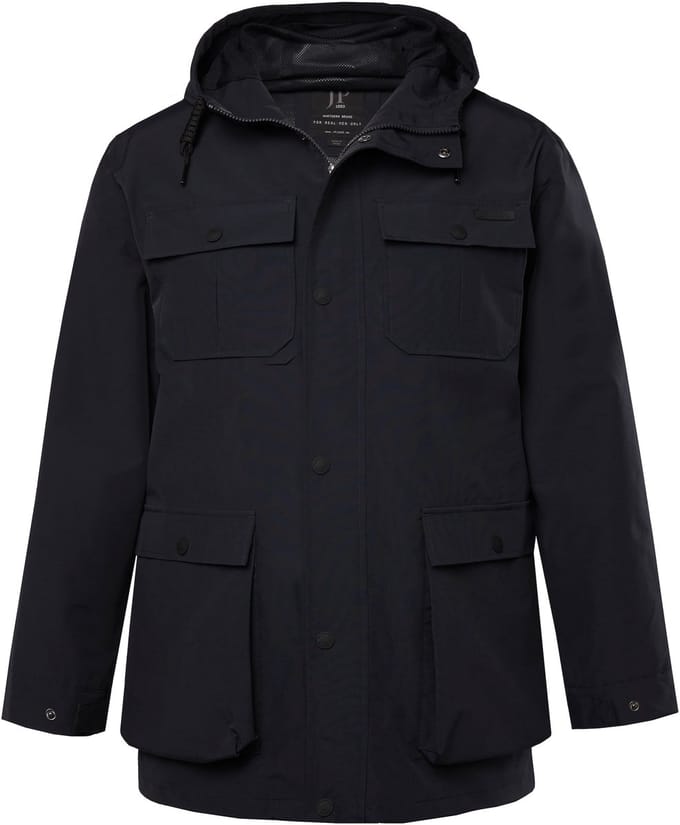JP 1880 - Heren - Regenjas waterdicht capuchon blinde rits - Navy blauw - Maat 4XL