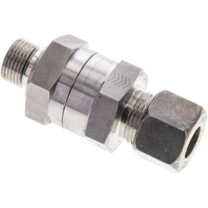 12S (M20x1.5) & G3/8'' Regeling-Uit RVS Terugslagklep Knelfitting Buitendraad 1-400 bar ISO 8434-1