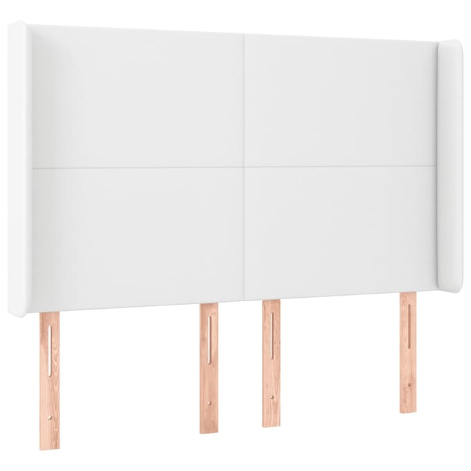 vidaXL - Hoofdbord - LED - 147x16x118/128 - cm - kunstleer - wit