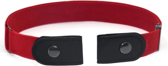 Scoby - Elastische Broekriem - Elastische Riem - Gespvrij - Unisex - Rood