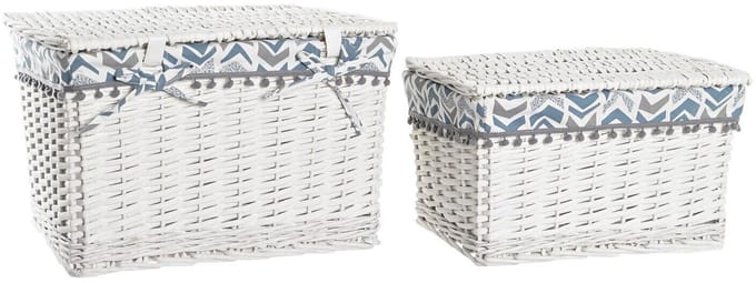 Mand van polyester, 45 x 35 x 30 cm, kleur: blauw