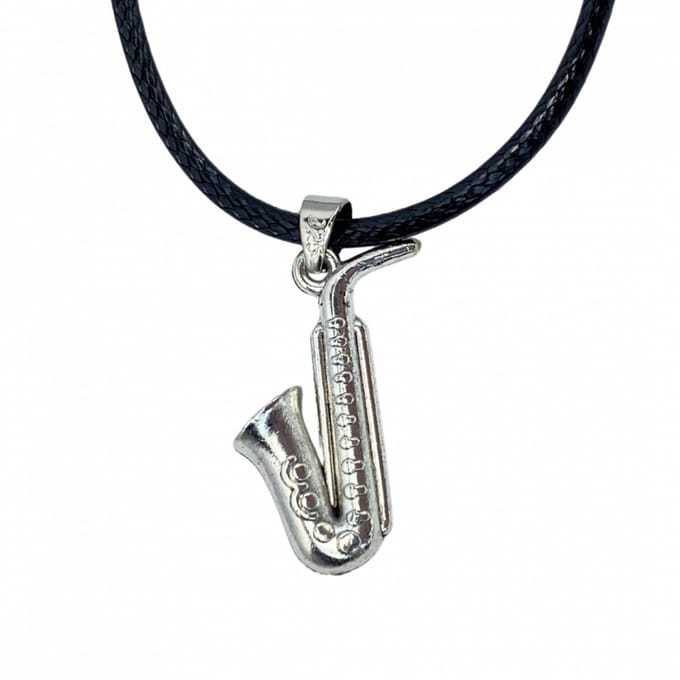ketting saxofoon zilverkleur 45 cm - Charme Bijoux