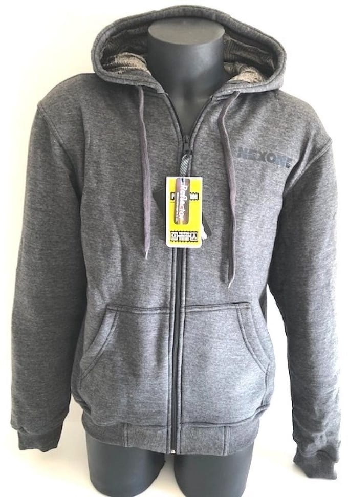 Hoodie voor wegmotor Nexone maat M grijs rugbescherming CE-gekeurd