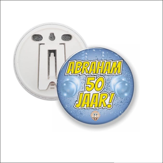 Button Met Clip 58 MM - Abraham 50 Jaar!