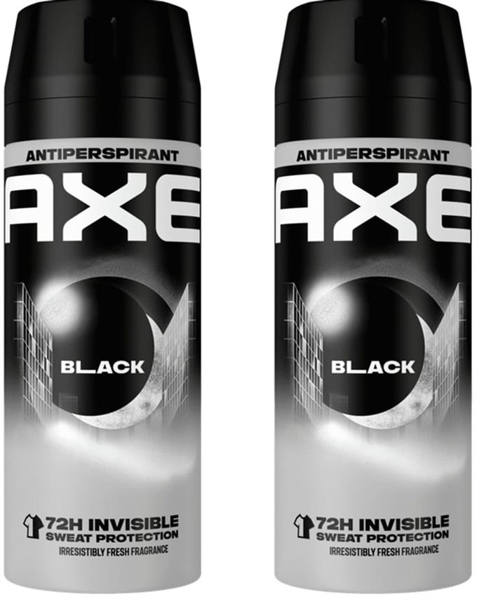 Axe Deo Spray Black Dry - 2 x 150 ml - 72H Anti-Perspirant - Anti Sweat