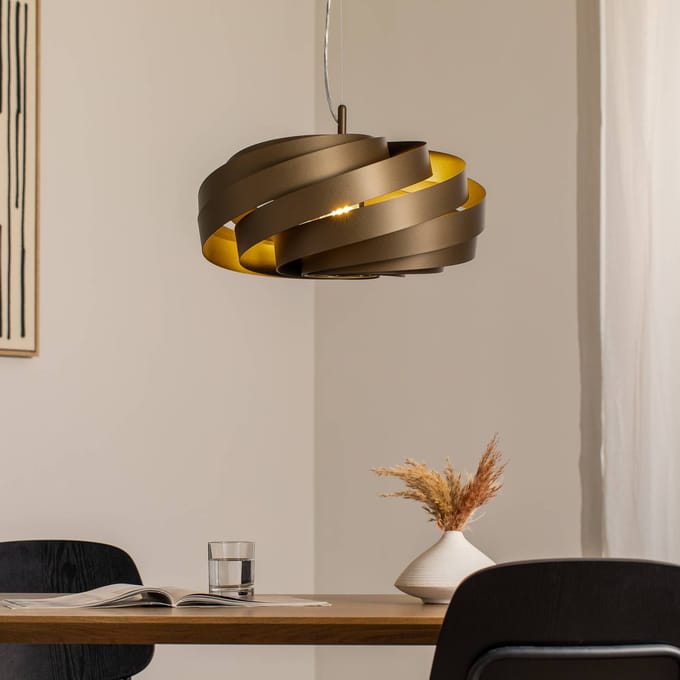 Euluna - hanglamp - 1licht - Metaal - E27 - bruin