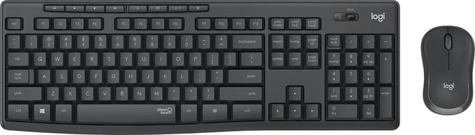 Logitech MK295 Silent Wireless Combo - Graphite - UK - Keyboard and mouse set - Engels - Zwart