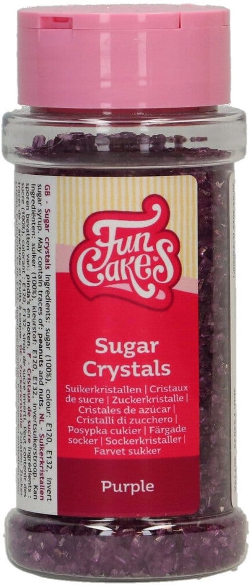FunCakes Suikerkristallen - Paars - 80g - Gekleurde Suiker - Eetbare Taartdecoratie